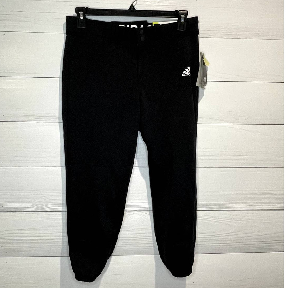 NWT ADIDAS Climalite Black Fastpitch Belted Pants- Size Medium Women